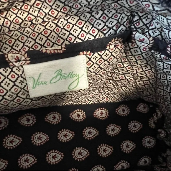 Vintage VERA BRADLEY Classic Black 2006 Little Betsey Red White Floral Zipper - Picture 13 of 14